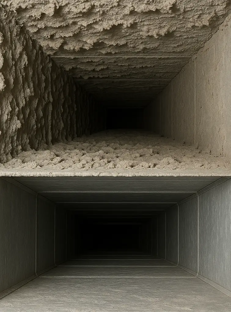 Before and after air duct cleaning in Quail Valley Texas